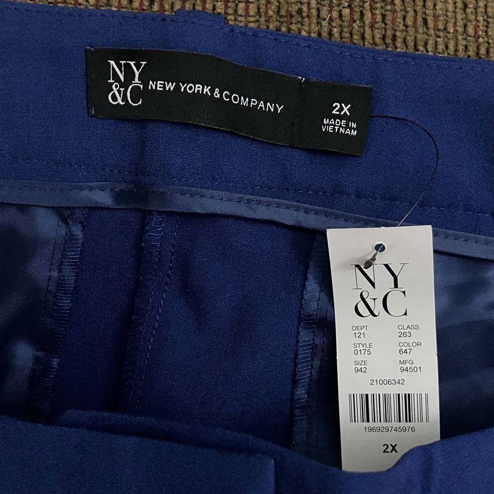 New York & Company Deep Blue Trousers 2X